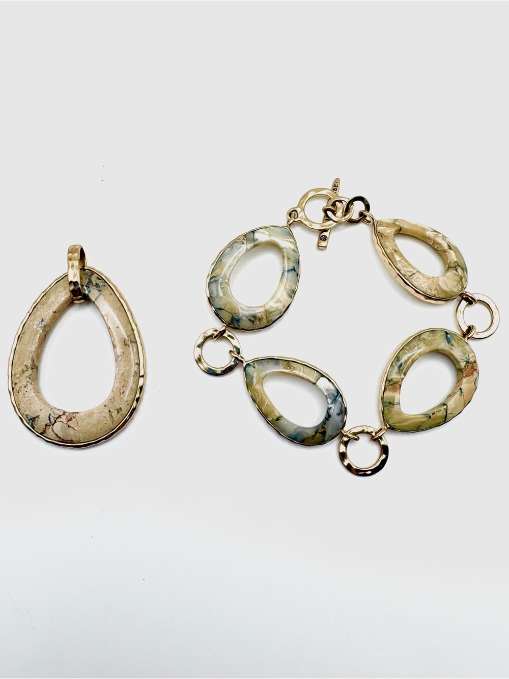 Studio Barse African Opal Southwestern Style Pendant and Toggle Bracelet Set